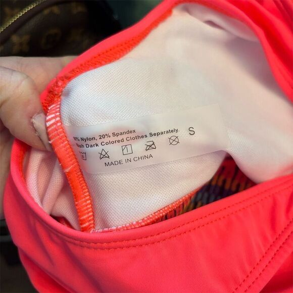 SHEIN Women's Small Neon Pink One-Shoulder Bikini Set 2 Piece - Picture 8 of 8